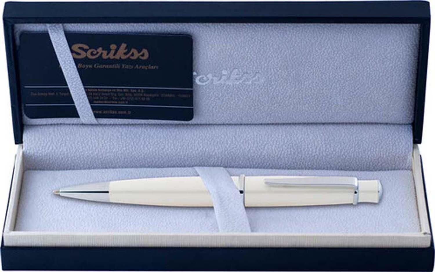 Scrikss 62 Tükenmez Kalem İnci Beyaz