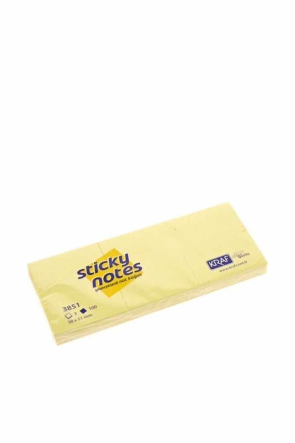 Kraf Yapışkanlı Not Kağıdı 38X51 Sarı 3lü
