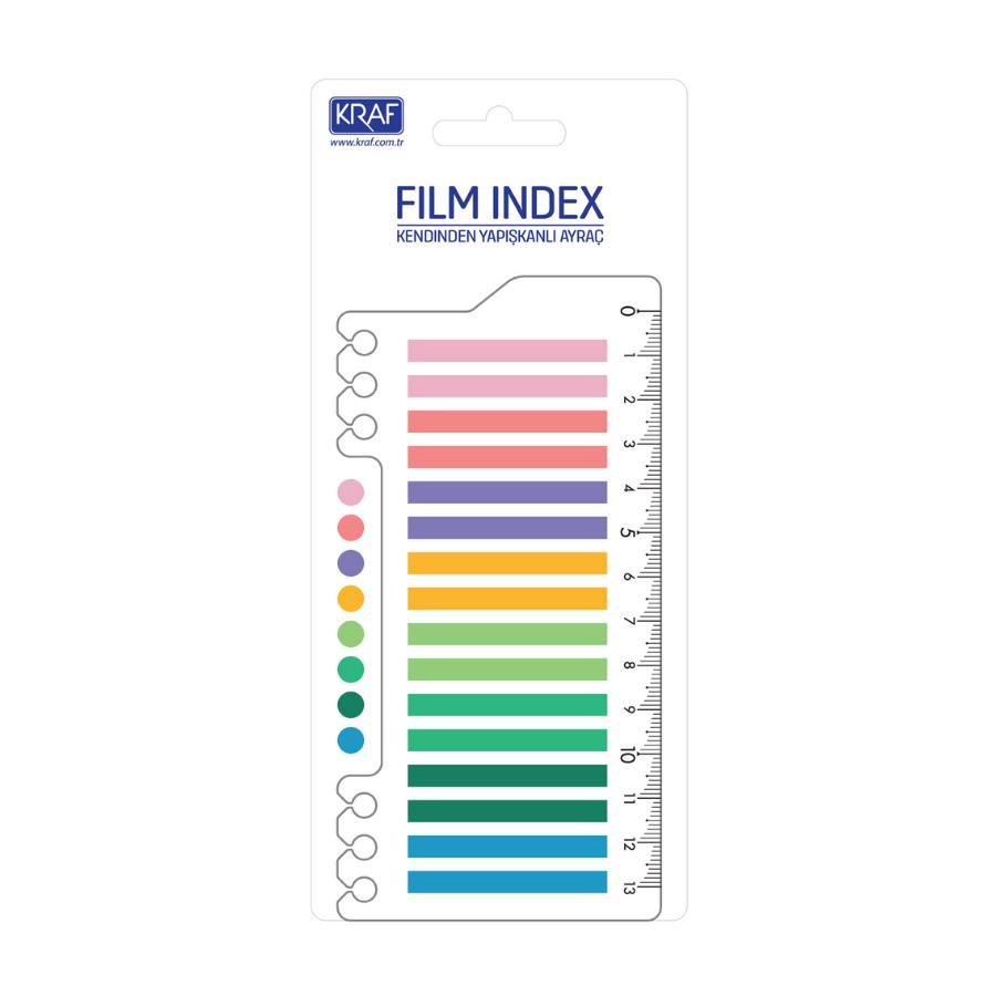 Kraf Index Film 6x45mm 16lı 20yp Cetvelli Bright Color 16645-1
