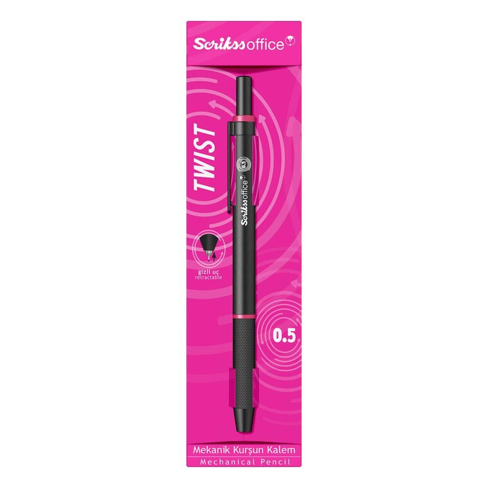 Scrikss Office Twist 0.5mm Mekanik Kurşun Kalem Pembe
