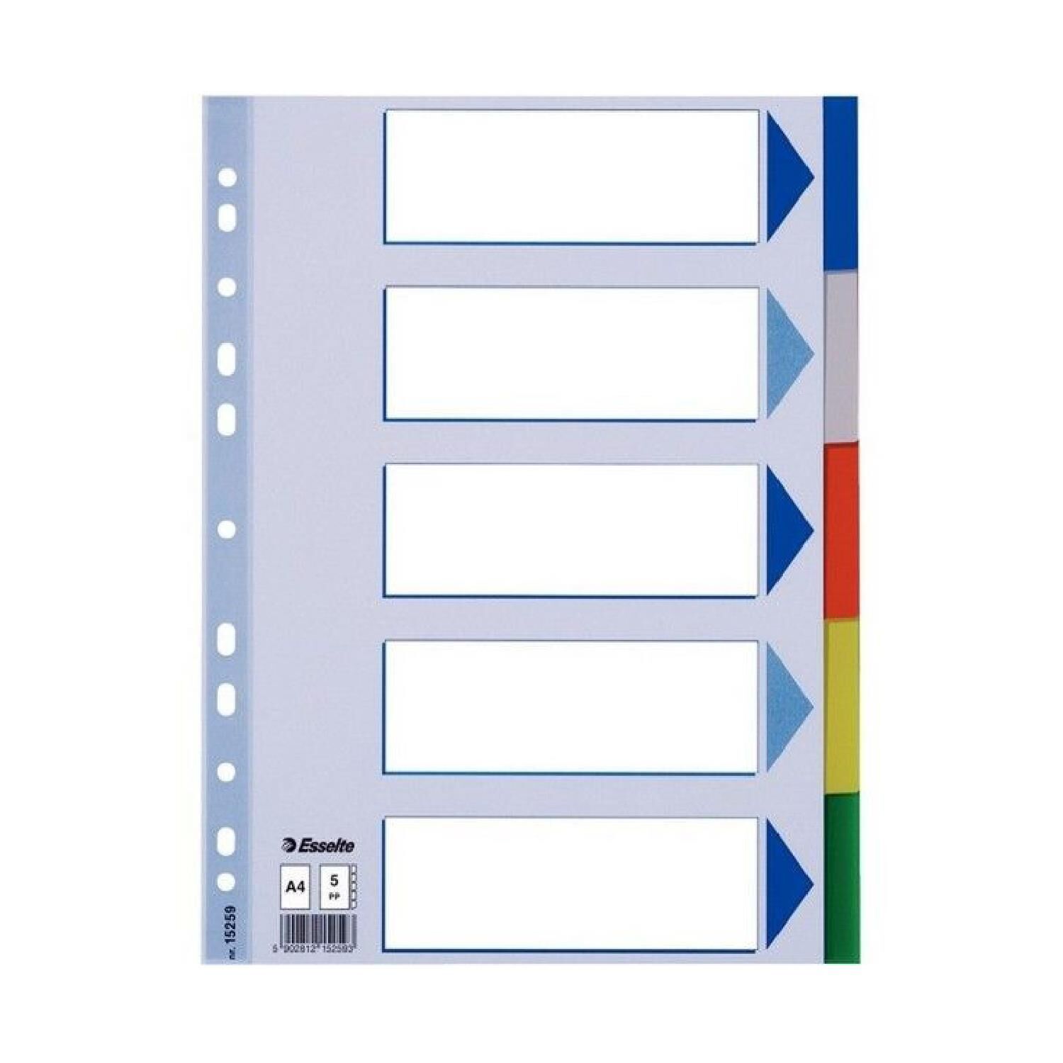 A4 1-5 Renklı Seperator Esselte