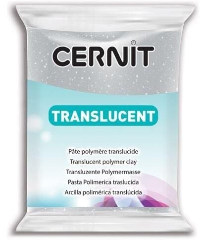 Cernit Translucent Polimer Kil 56gr Glitter Silver 56080