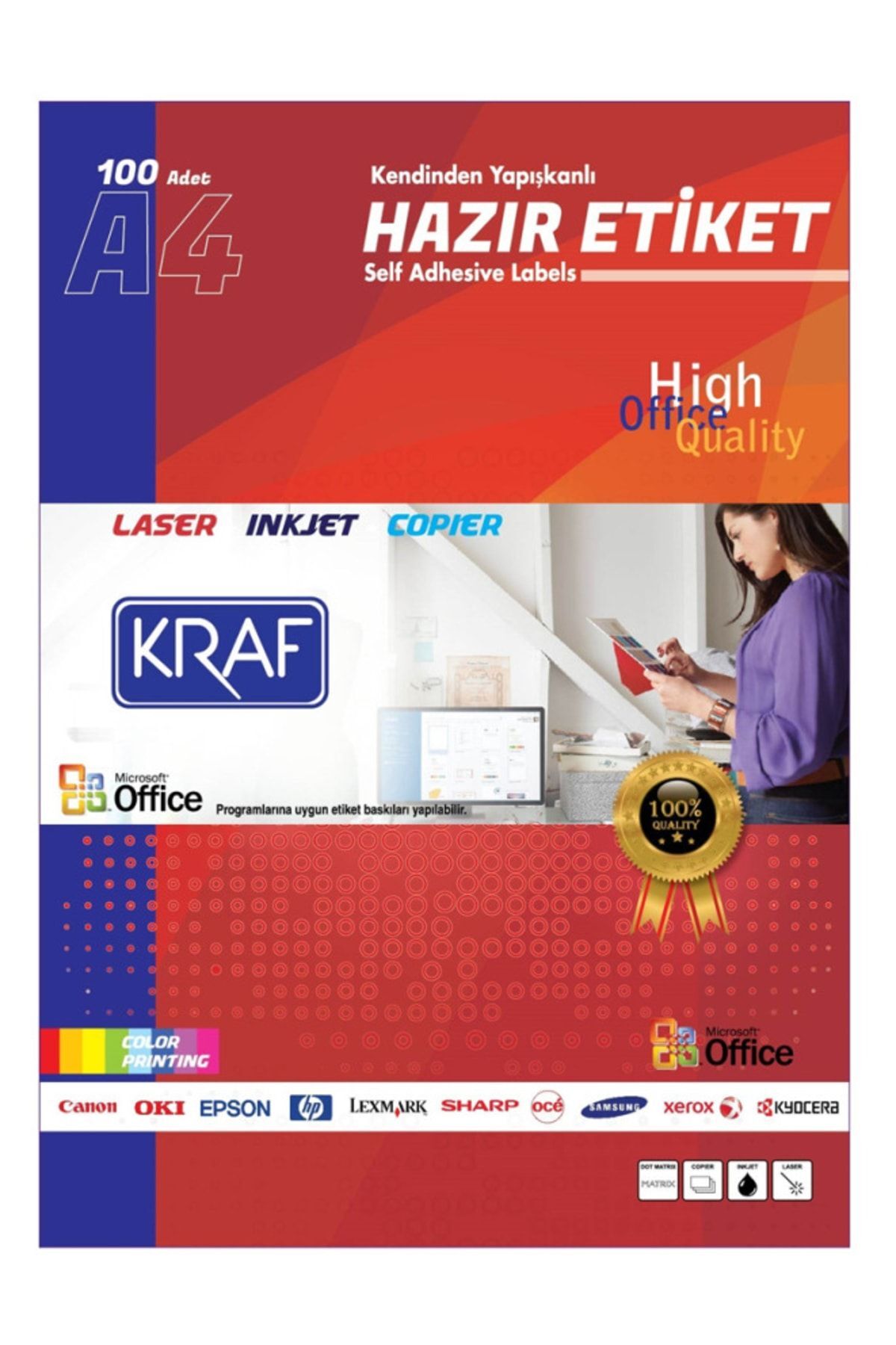 Kraf Laser Etiket 210x297mm Kf-2000