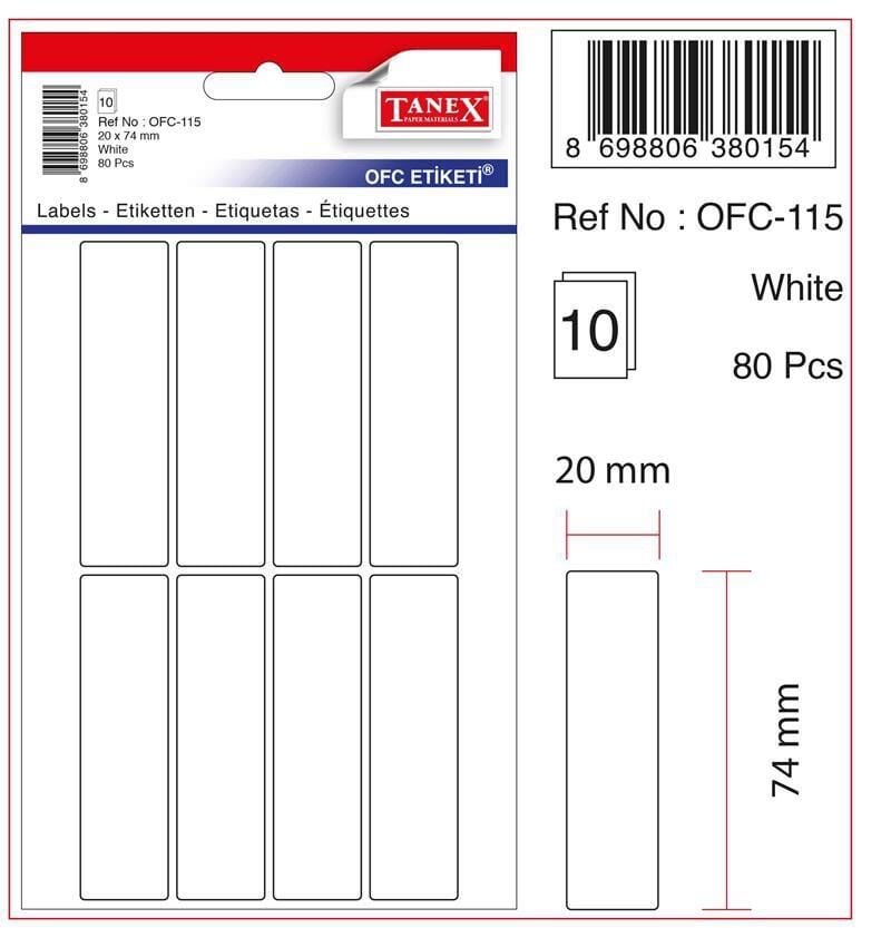 Tanex 20X74  Etıket Kod 115