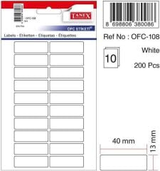 Tanex 13X40 Etıket Kod 108