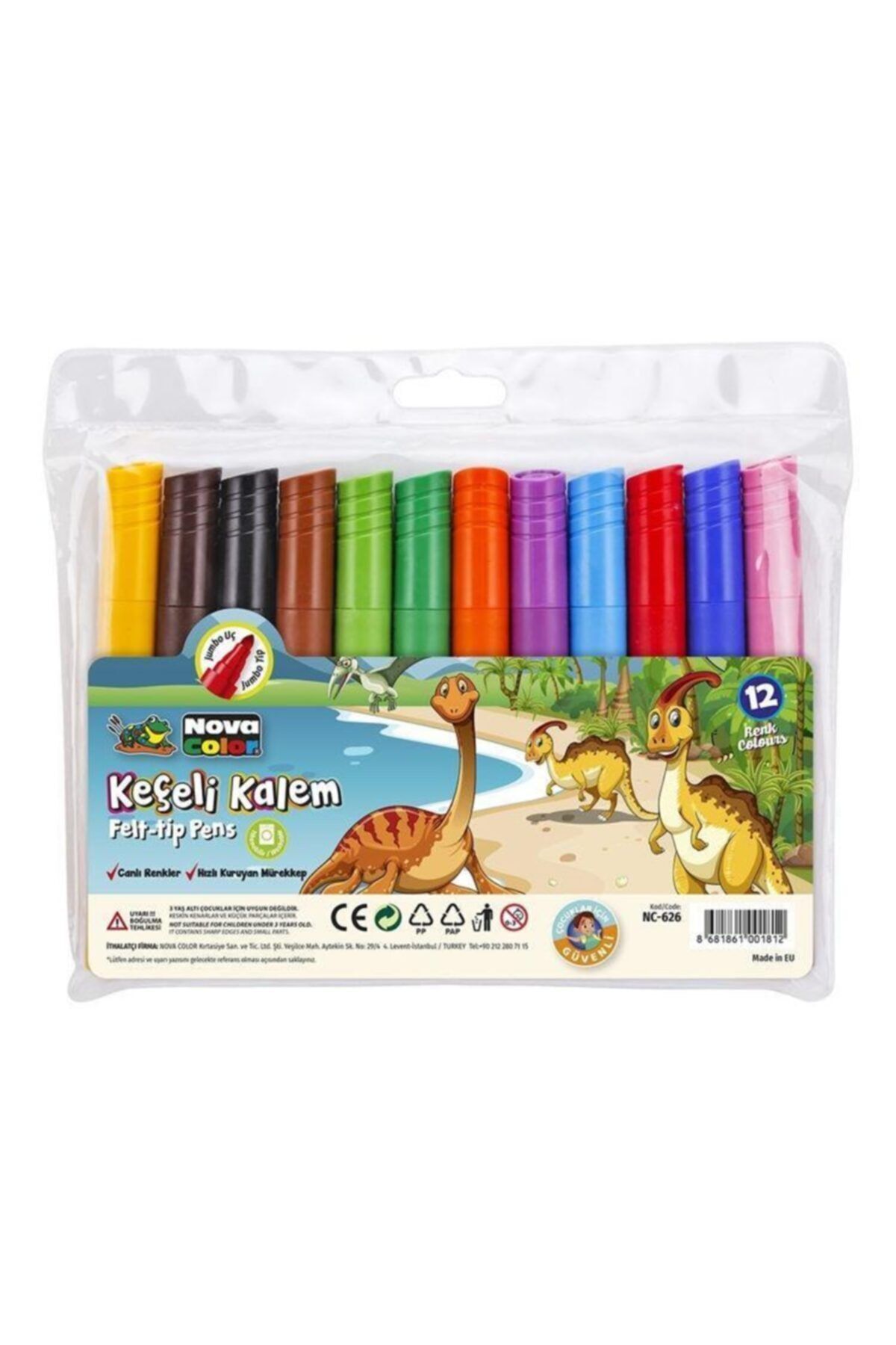 Nova Color Jumbo Keçeli Kalem 12li