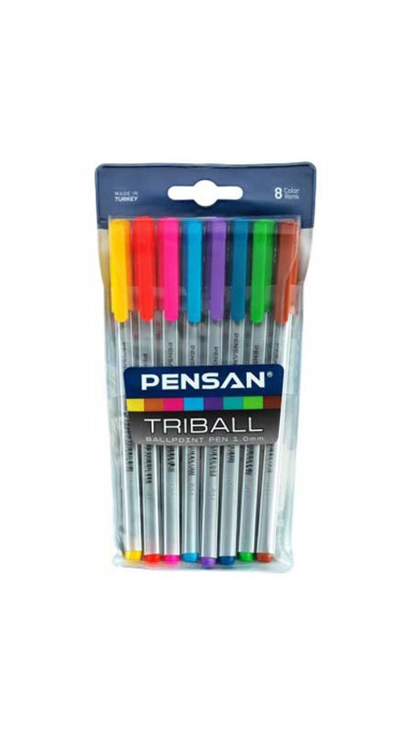 Trıball 8Lı Set Renklı Tukenmez Kalem Pensan