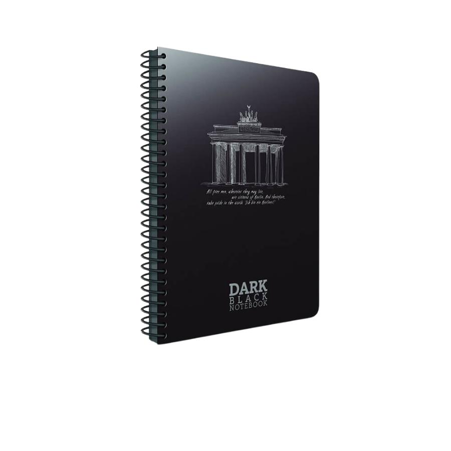 Gıpta Dark 17x24 Spiralli Plastik Kapak Çizgisiz 50yp Not Defteri 2673