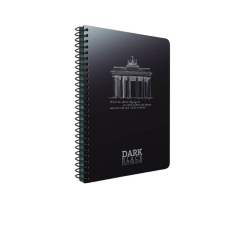 Gıpta Dark 17x24 Spiralli Plastik Kapak Çizgisiz 50yp Not Defteri 2673