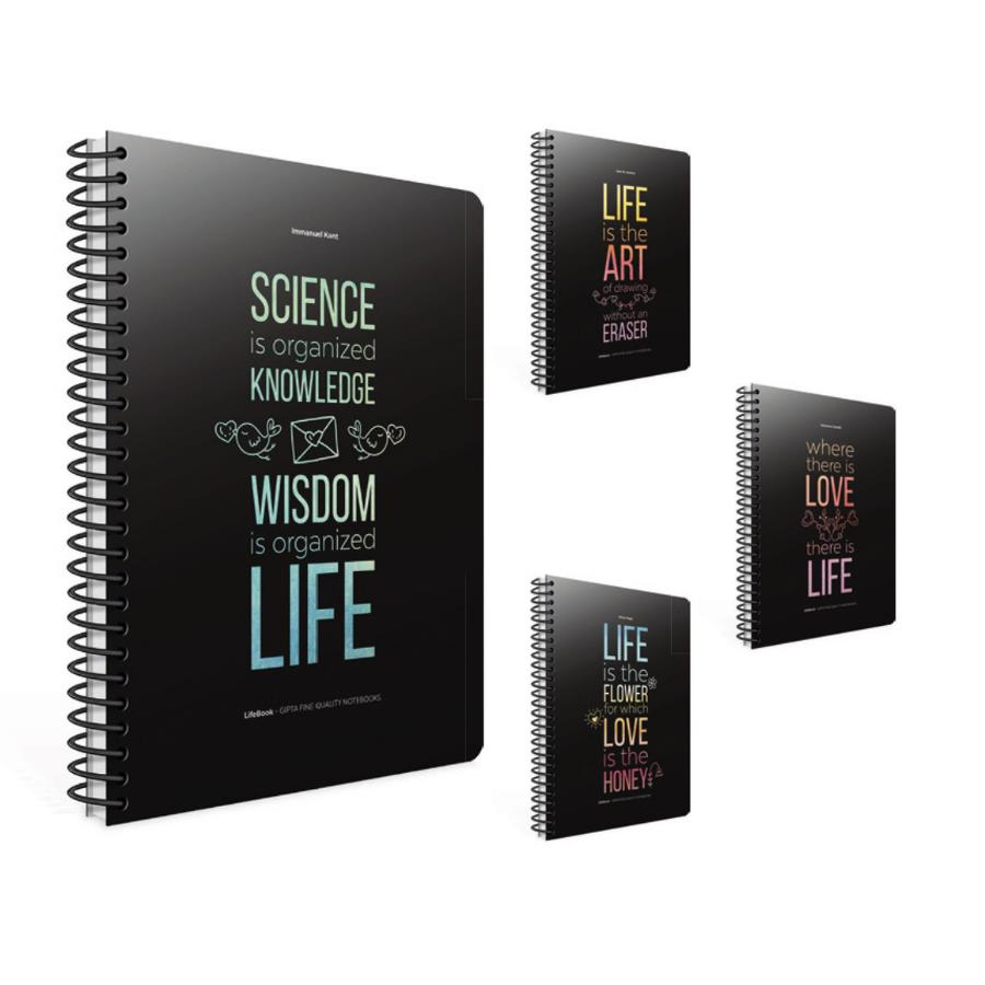 Gıpta Life Book 19x26 100yp Spiralli Karton Kapaklı Çizgili Defter