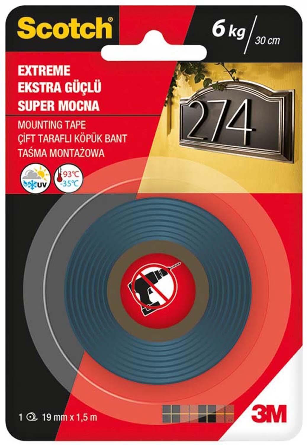 Scotch 19X1,5Mm Extra Guclu Montaj Bandı 4002