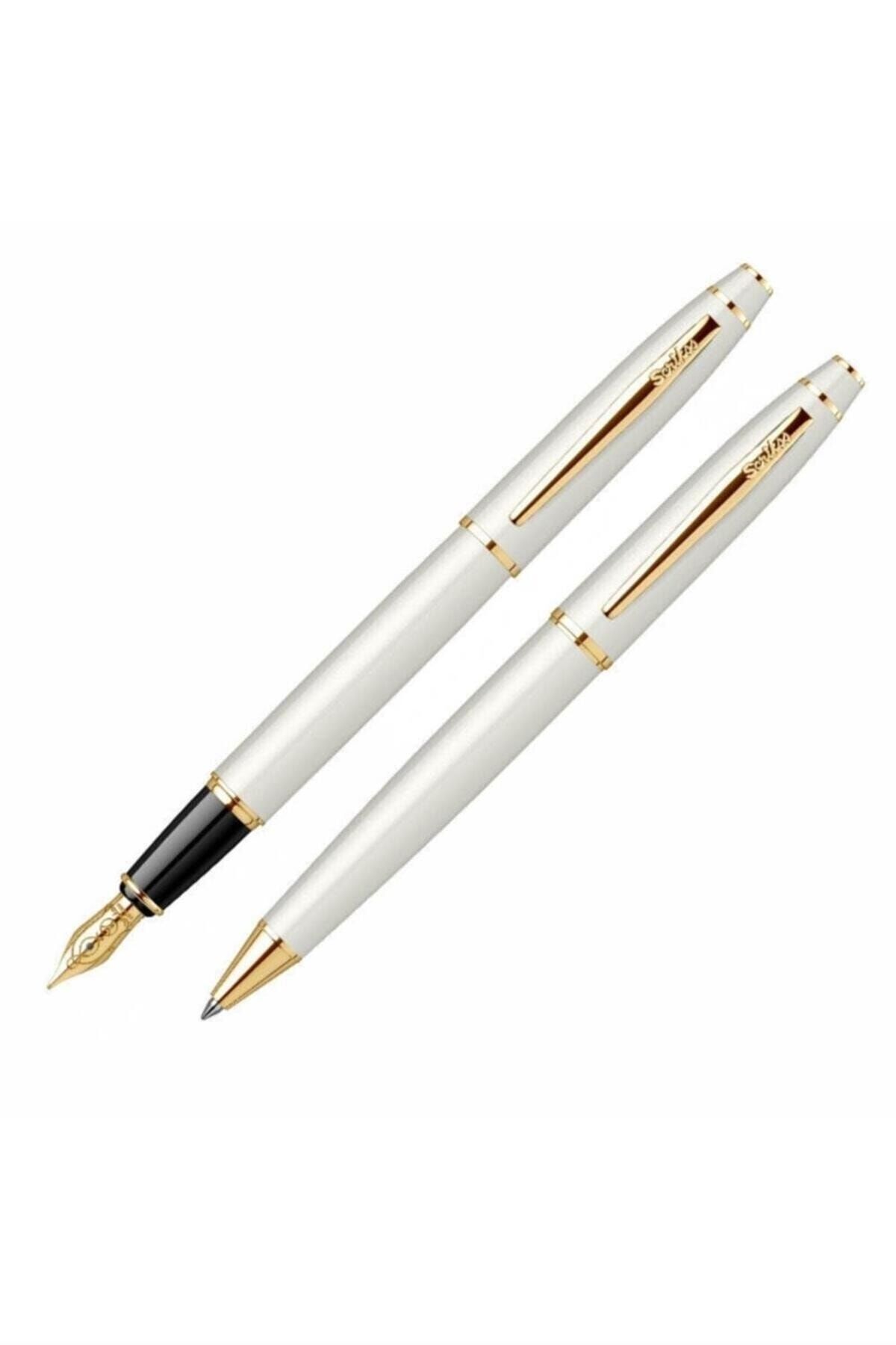 Scrikss 35 Dolma Ve Tükenmez Kalem Beyaz Altın