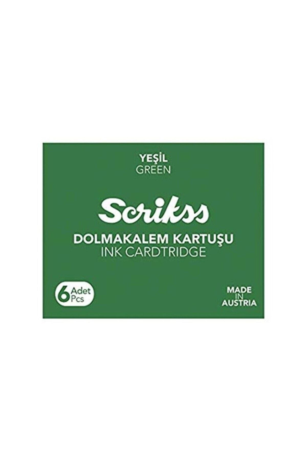 Scrikss Yeşil Dolma Kalem Kartuşu 6lı Set