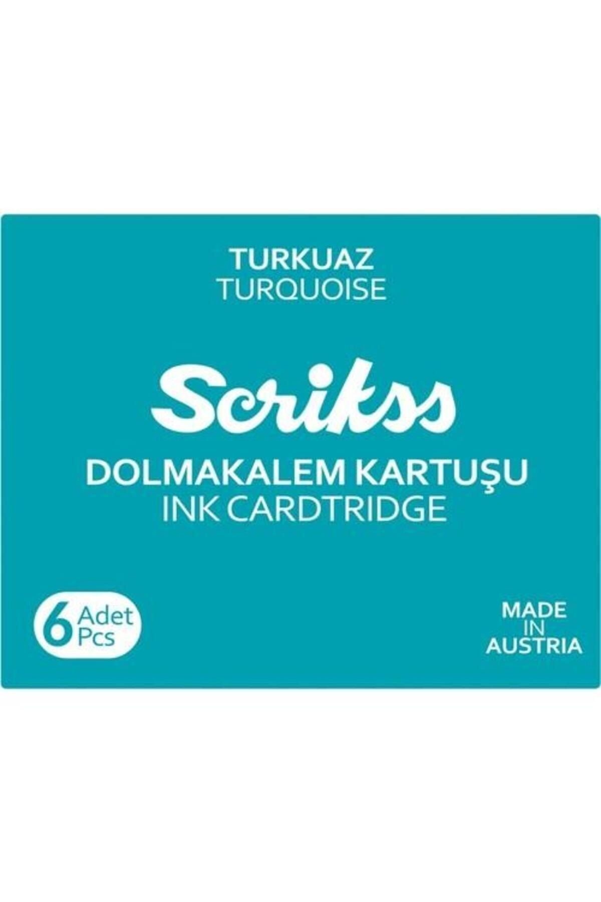 Scrikss Turkuaz Dolma Kalem Kartuşu 6lı Set