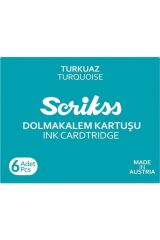 Scrikss Turkuaz Dolma Kalem Kartuşu 6lı Set