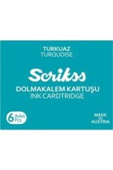 Scrikss Turkuaz Dolma Kalem Kartuşu 6lı Set