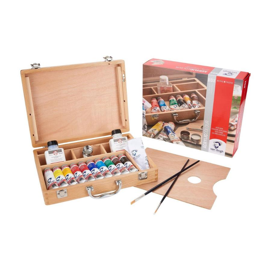 Van Gogh Basic Box Ahşap Çantalı Akrilik Boya Seti