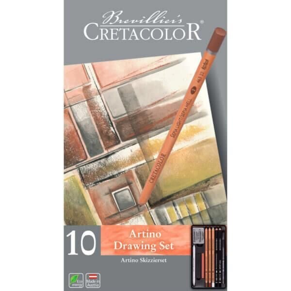 Cretacolor Artino Drawing Set 10prc (Profesyonel Karışık Çizim Seti Metal Kutulu) 400 20