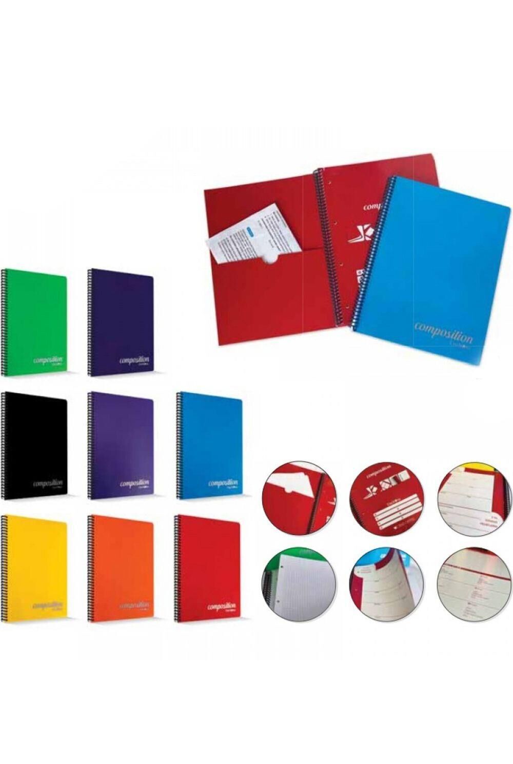 Çınar Composition P.P Kapak Spiralli 80yp Kareli A4 Defter