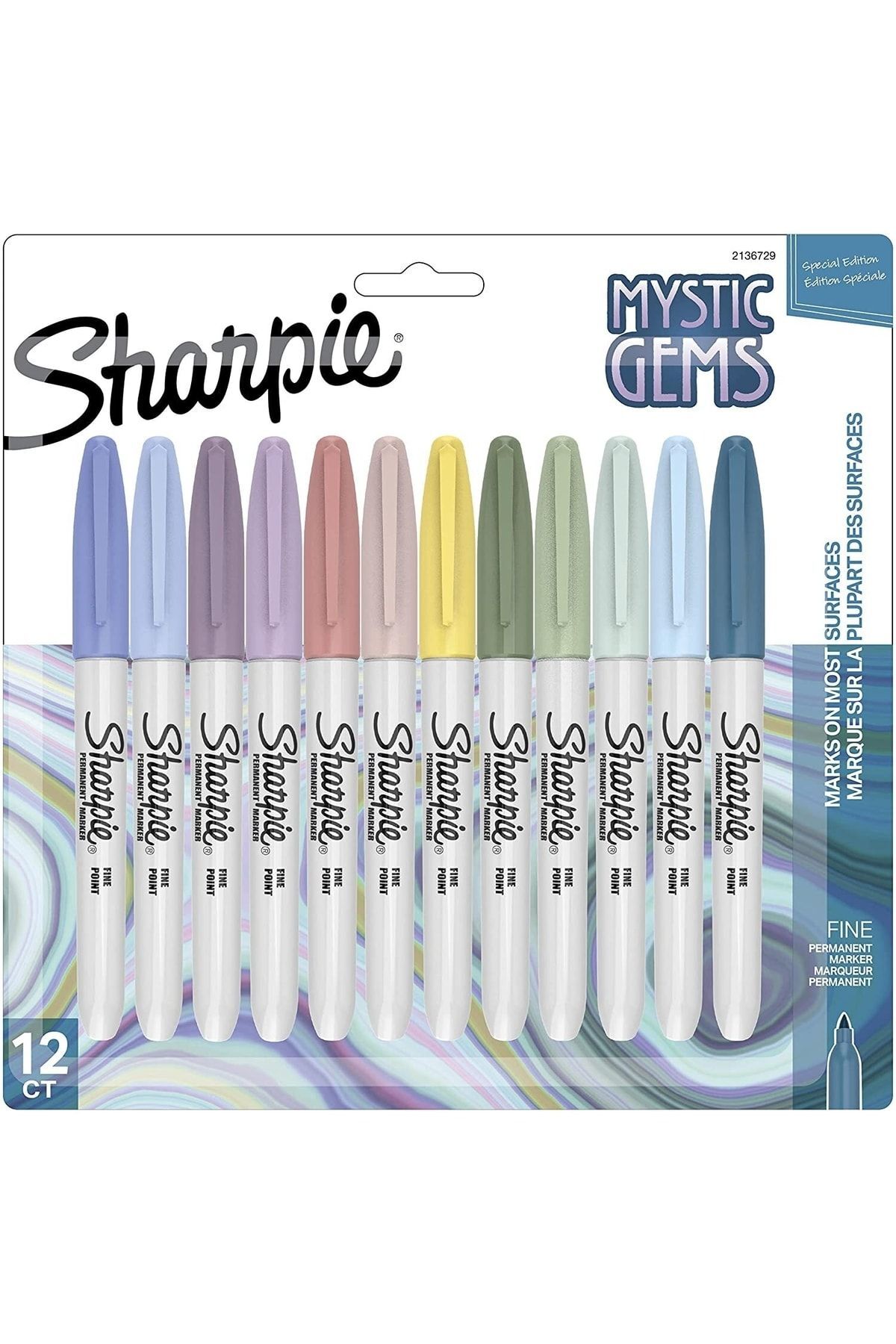 Sharpie Permanent Marker Set Fine 12li Mystic Gems
