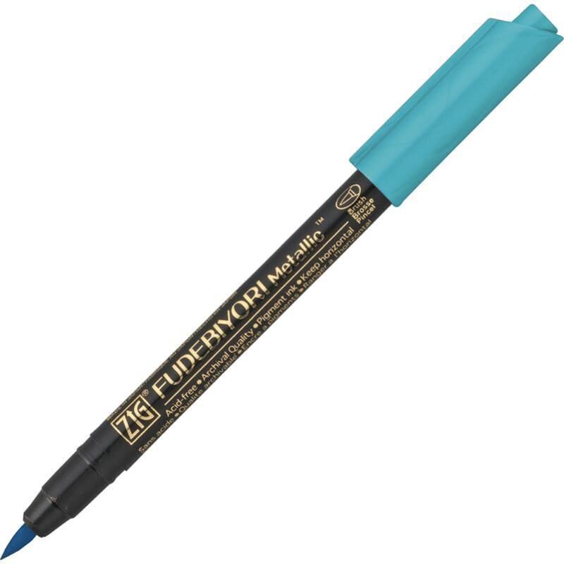 Zig Fudebiyori Brush Metallic Mavi
