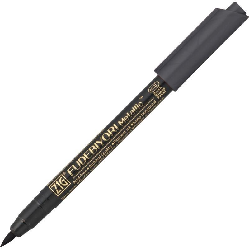 Zig Fudebiyori Brush Metallic Siyah