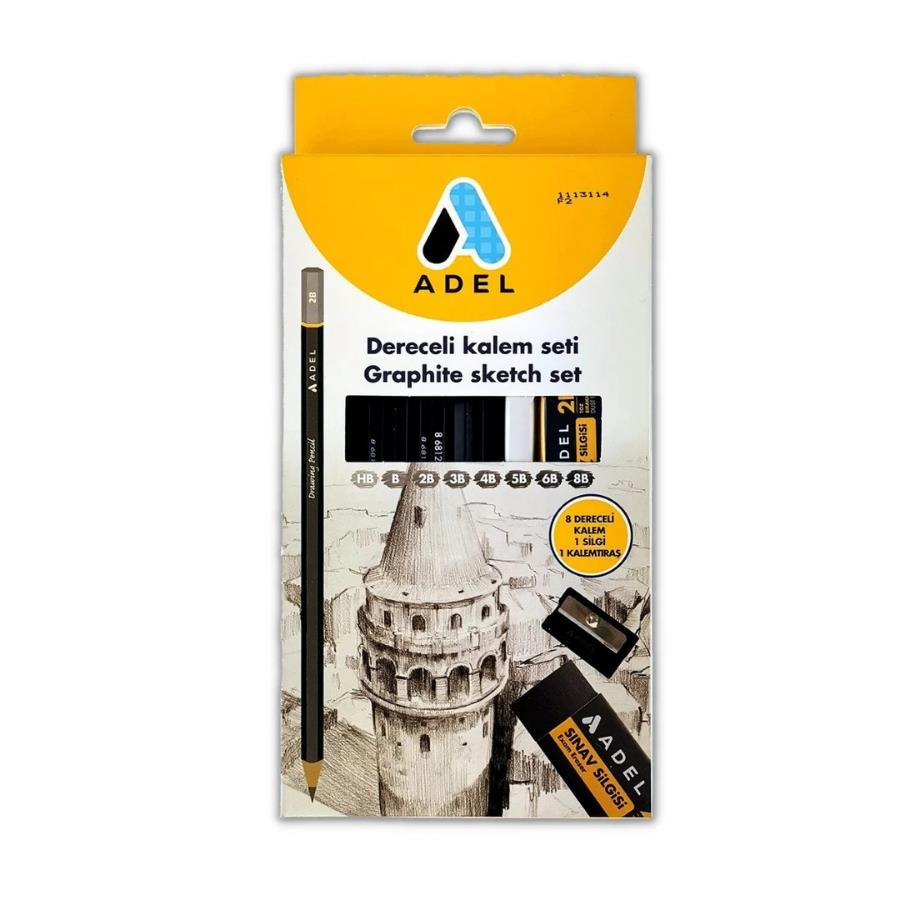Adel Dereceli Kalem Çizim Seti 8li