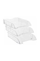 Kraf Evrak Rafı 3Lü Raylı Şeffaf 829G