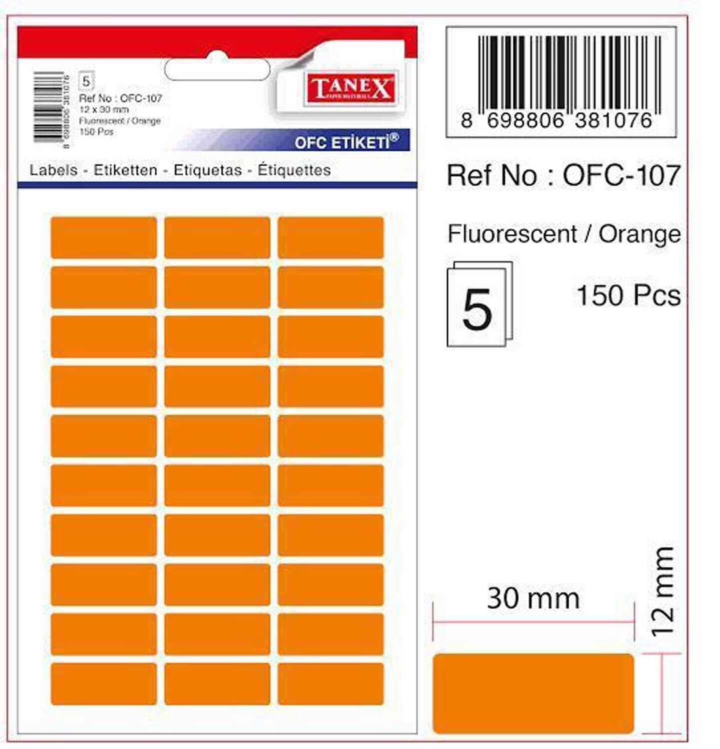 Tanex Flo Turuncu Ofıs Etıketı Ofc-107