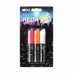 Amos Face Deco Yüz Boyası Gece Parlayan 3lü