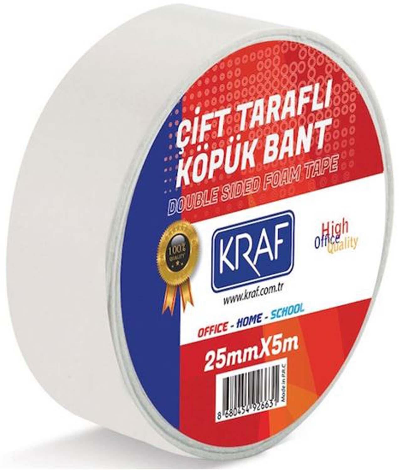 Kraf Çift Taraflı Köpük Bant 25Mmx5M 5025G