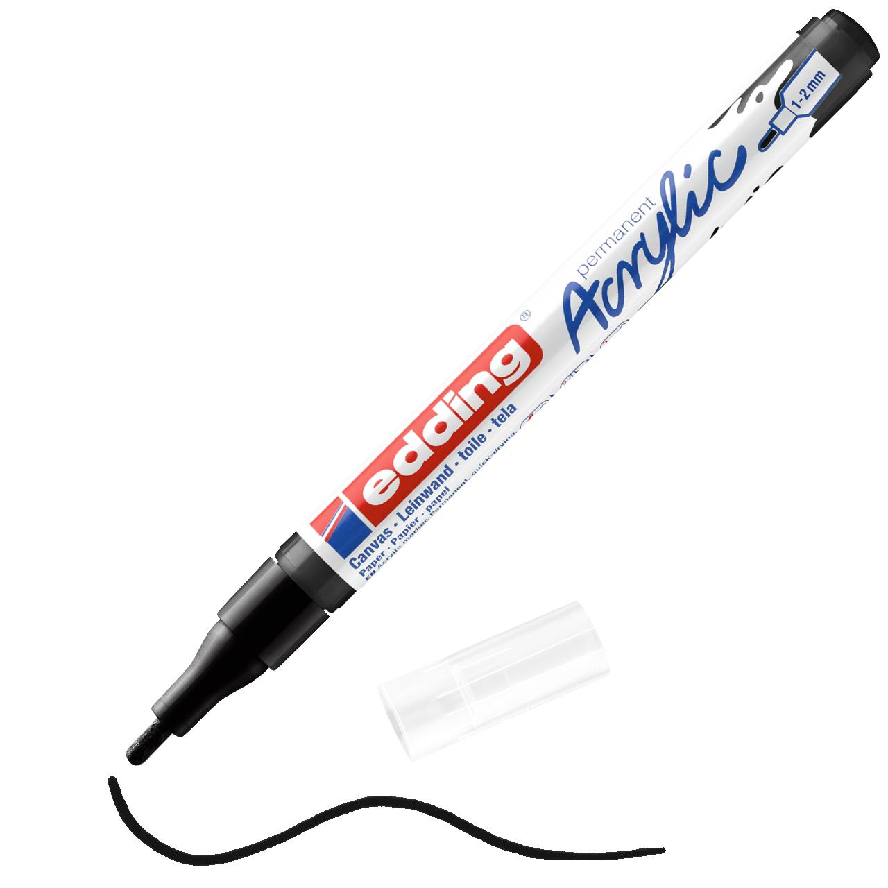 Edding 5300 İnce Uçlu Akrilik Markör Siyah