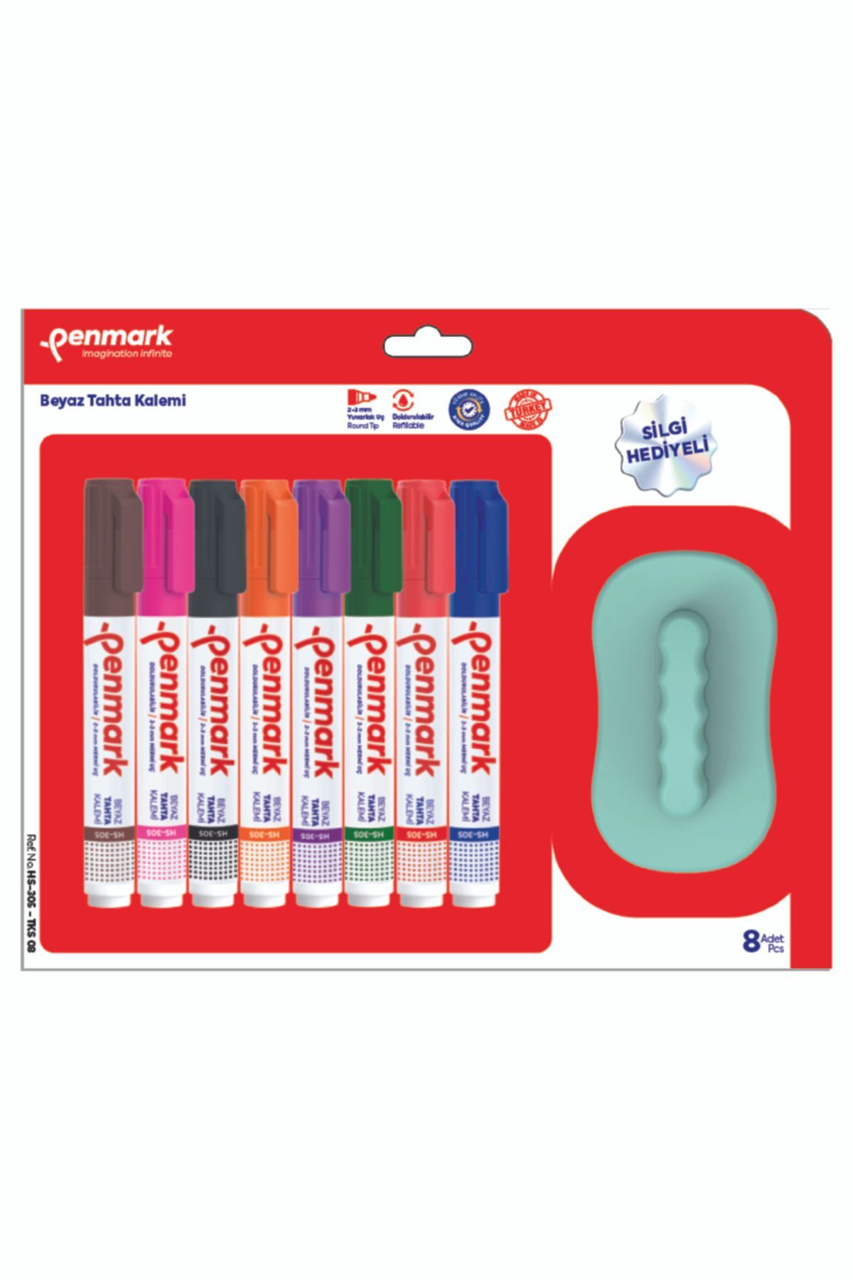 Penmark Beyaz Tahta Kalemi 8li Set