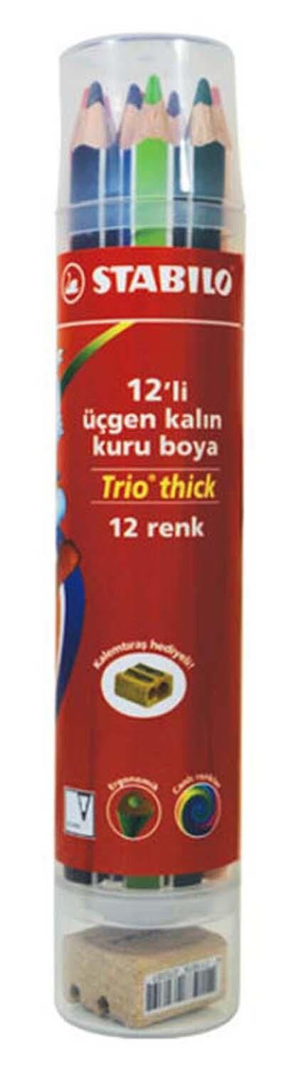 Stabilo Trio Thick Kuru Boya 12'Li Plastik Tüp