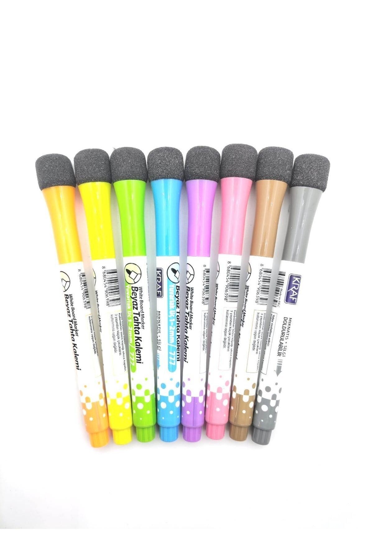 Kraf Beyaz Tahta Kalemi ve Silgi Set Mıknatıslı 8li 777G