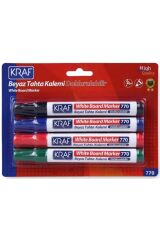 Kraf Beyaz Tahta Kalemi Doldurulabilir 770-4lu Set