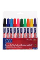 Kraf Beyaz Tahta Kalemi Doldurulabilir 770-10lu Set
