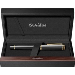 Scrikss Fortune Dolma Kalem Siyah Altın  M Uç