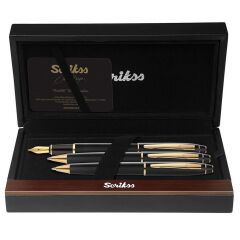 Scrikss 35 Dk Tük Vers Kalem Seti Siyah Altın