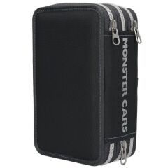 Top Model 3 Gözlü Dolu Kalem Kutusu LED Polis Arabalı Monster Cars