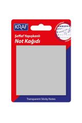 Kraf Yapışkanlı Not Kağıdı 76X76 Şeffaf Gri 50yp 7676TR