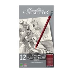 Cretacolor Cleos FineArt Graphite Pencils 12li (Dereceli Çizim ve Grafit Kalemi Metal Kutulu) 160 52