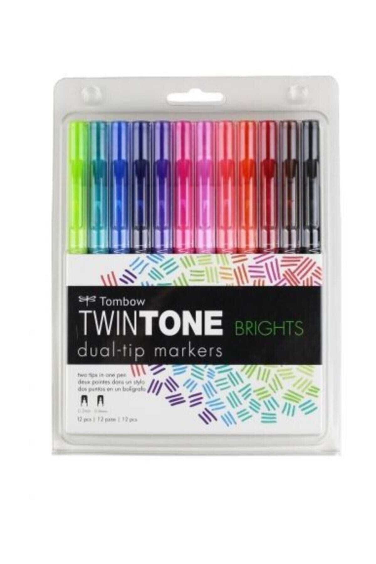 Tombow TWIN TONE Dual-Tip G.Kalemi Seti Brights 12 renk 61500