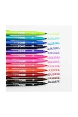 Tombow TWIN TONE Dual-Tip G.Kalemi Seti Brights 12 renk 61500