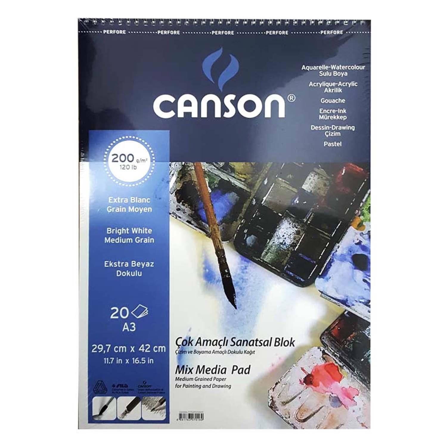 Canson A3 200Gr 20Yp Çok Amaçlı Resim Bloğu