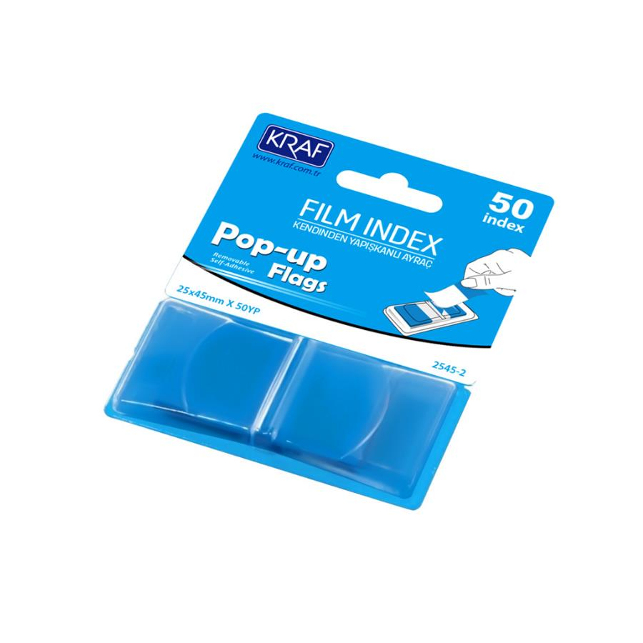 Kraf Index Film 25x45m Pop-Up Tek Renk 50yp Mavi