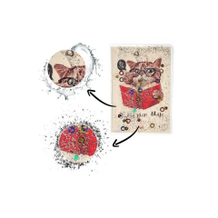 Vuki Sulu Kapaklı Mini Defter Kedi