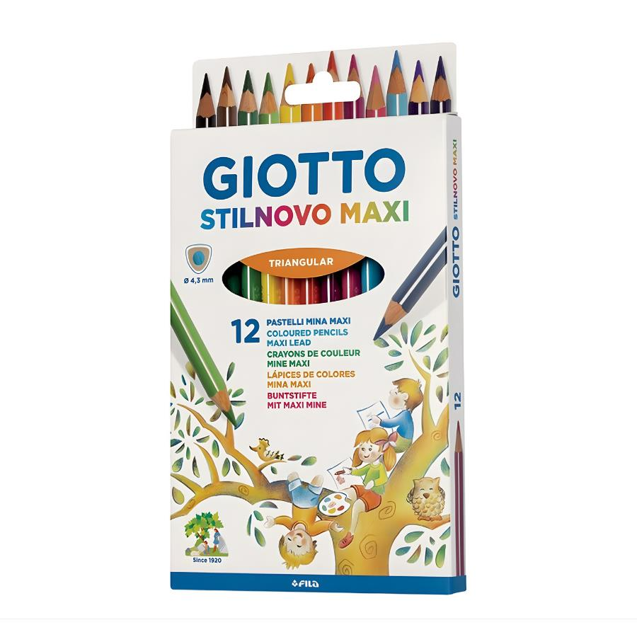 Giotto Stilnovo Maxi 12'li Üçgen Jumbo Kuru Boya 225900