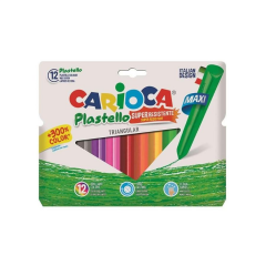 Carioca Plastello Jumbo Üçgen Yıkanabilir Pastel Boya 12