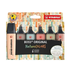 Stabilo Boss Doğa Renkleri 6lı Fosforlu Kalem Seti
